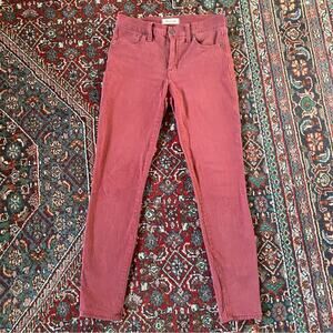 Madewell Red 9" High Riser Skinny Skinny Jeans